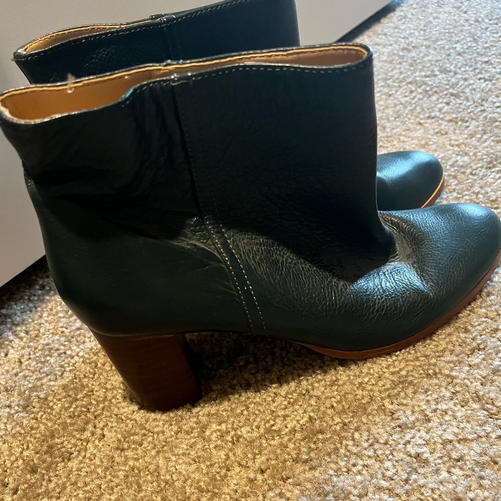 Green heeled boots
